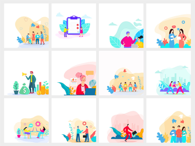 商业插图集(Business illustrations set)