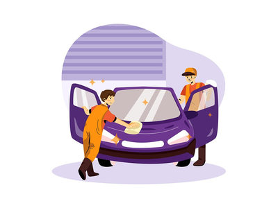 汽车干洗服务说明(Car Dry Cleaning Service Illustration)