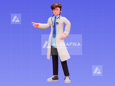 3d 字符男医生插图(3D Character Male Doctor Illustration)