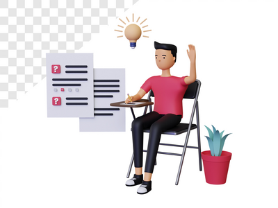 与男性角色的 3d 考试(3d exam with male character)