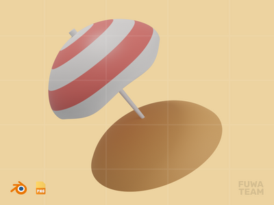 沙滩伞 - 3D 旅行和度假插画包(Beach Umbrella - 3D Travel & Holiday Illustration Pack)