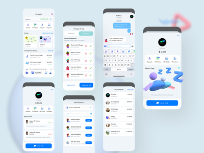 添加组 - 数字钱包移动 UI 套件(Add Group - Digital Wallet Mobile Ui kits)
