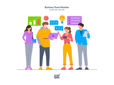 业务团队成员-启动图(Business Team Member - Startup Illustration)