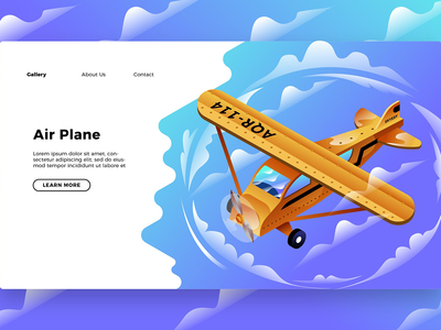 飞机 - 横幅和着陆页(Air plane - Banner & Landing Page)