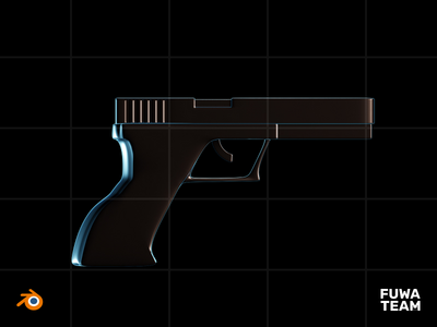 3D 游戏装备在黑暗插图包中发光 - 枪械（正面）(3D Game equipment glow in the dark illustration pack - Gun Weapon (Front))