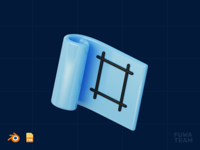 Blue Print - 3D 设计过程说明(Blue Print - 3D Design Process Illustration)