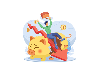 商人投资亏损(Businessman getting loss in investment)