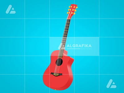 3d 插图原声吉他对象(3d illustration acoustic guitar object)