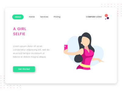 一个女孩自拍矢量图(A girl selfie vector illustration)