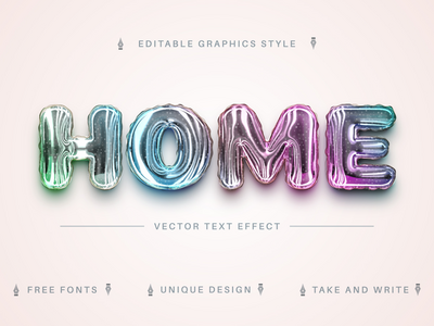 Bubble Holo - 可编辑的文字效果，字体样式(Bubble Holo - Editable Text Effect, Font Style)