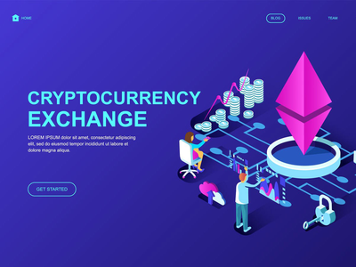 区块链等距登陆页面模板(Blockchain Isometric Landing Page Template)