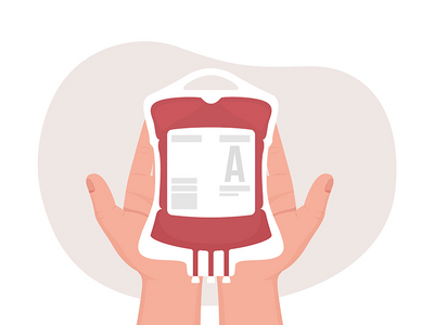 用于捐献 2D 矢量分离图的血液(Blood for donating 2D vector isolated illustration)