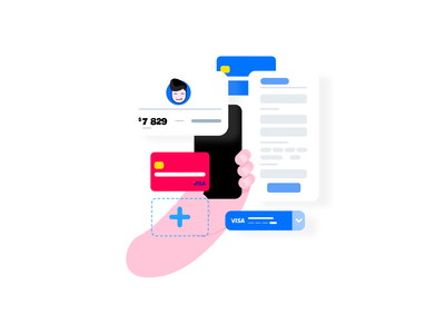 在电话上添加信用卡-插图(Add Credit card on Phone - Illustration)