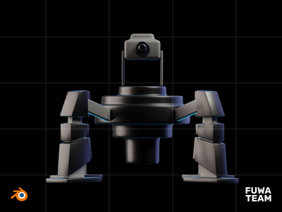 3D 游戏物品在黑暗中发光插图包 - 机器人（正面）(3D Game Item Glow In The Dark Illustration Pack - Robot (Front))