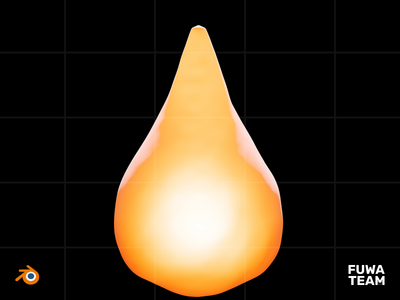 黑暗插图包中的 3D 游戏元素发光 - 火（正面）(3D Game elemental glow in the dark illustration pack - Fire (Front))