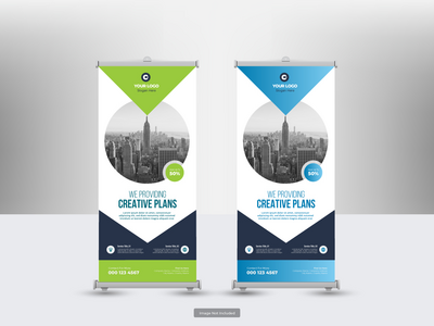 企业卷起横幅或传单社交媒体帖子模板(Corporate roll up banner or flyer social media post template)