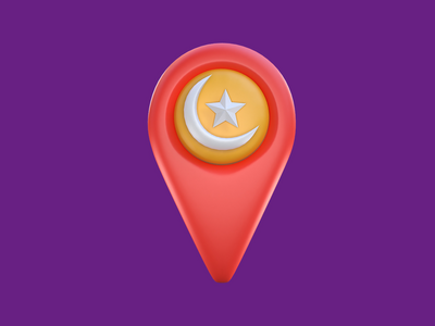 3D 渲染斋月图标位置(3D Rendering Ramadan Icon location)