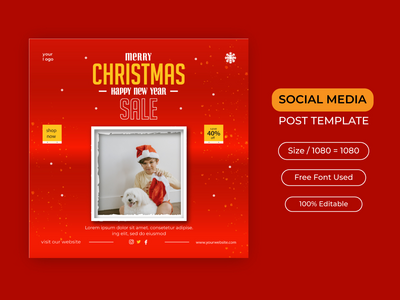 圣诞销售社交媒体横幅(Christmas Sale Social Media Banner)