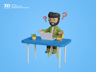 3d 男性角色在工作(3d male character at work)