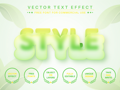 模糊 - 可编辑的文本效果，字体样式(Blur - Editable Text Effect, Font Style)