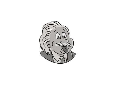 阿尔伯特爱因斯坦伸出舌头卡通(Albert Einstein Sticking Tongue Out Cartoon)