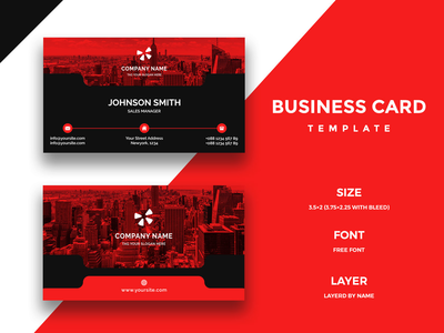 创意红色名片(Creative Red Color Business Card)