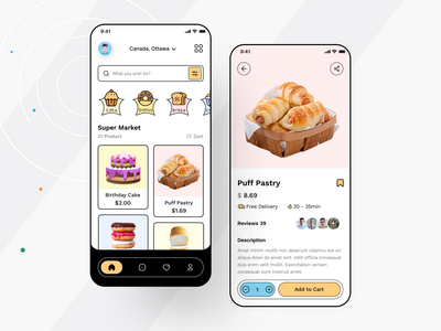 面包店应用程序 |用户界面设计(Bakery Store App | UI Design)