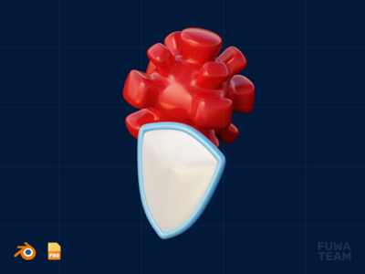 防病毒-3D 互联网安全插图(Antivirus - 3D Internet Security Illustration)