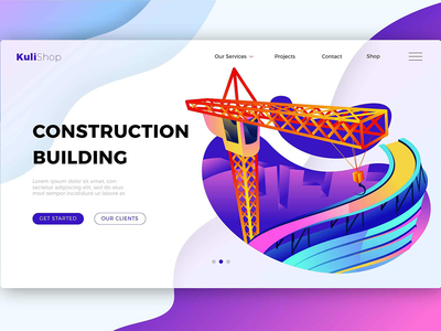 建设建筑 - 横幅和登陆页面(Construction Building - Banner & Landing Page)