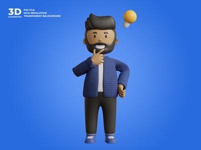3d 业务人字符图(3d business man character illustration)