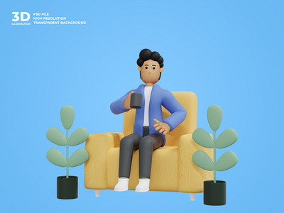 3D商务人物人物插画PSD文件(3d business man character illustration      PSD File)