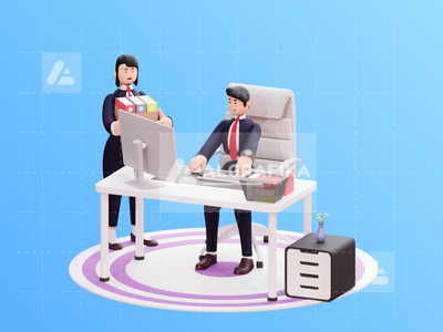 3d 字符商人图(3D Character Businessman Illustration)