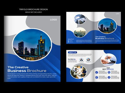 宣传册模板设计和 4 页现代创意业务简介(Brochure template design and 4 Page Modern creative Business profile)