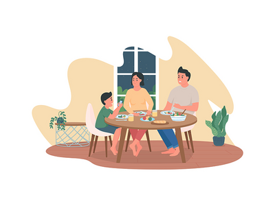 儿童沉迷于智能手机 2D 矢量网页横幅、海报(Children addiction to smartphone 2D vector web banner, poster)