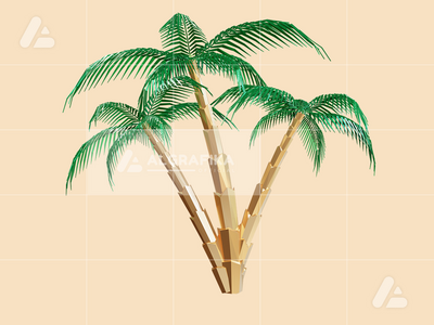 3d 插图斋月日期树对象(3d illustration ramadan dates trees object)