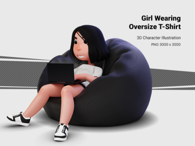 超大号的 3D 女孩(3D girl oversize)