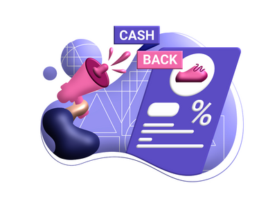 现金返还广告 3d 渲染插图以获得优惠券折扣(cashback ads 3d rendering Illustration for get vouchers discounts)