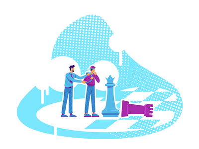 教练平面概念矢量图(Coaching flat concept vector illustration)