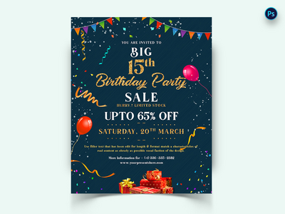 生日派对社交媒体帖子模板(Birthday Party Social Media Post Template)