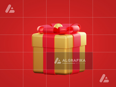 3d 圣诞美丽金色礼盒(3d christmas beautiful golden giftbox)