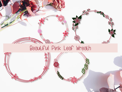 美丽的粉红色叶子花环(Beautiful pink leaf wreath)