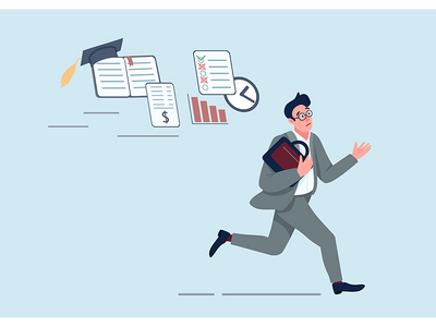 有问题的商人平面概念矢量图(Businessman with problems flat concept vector illustration)