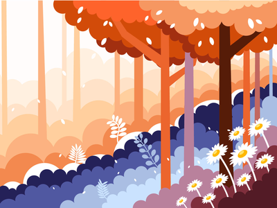 森林斜坡的美丽风景(Beautiful scenery of the forest slopes)