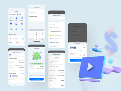 Cabe Television - 数字钱包移动 UI 套件(Cabe Television - Digital Wallet Mobile Ui kits)