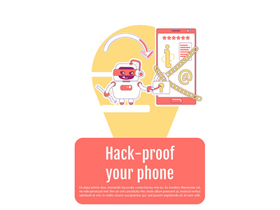 坏 bot 海报平面轮廓矢量模板(Bad bot poster flat silhouette vector template)