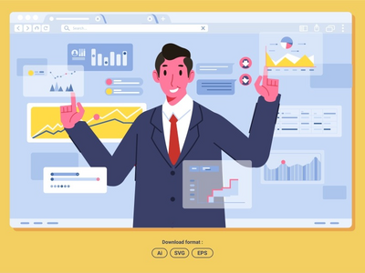 商人分析财务图表(Businessman analyze finance graphic)