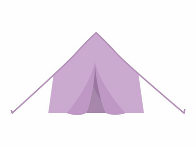 野营帐篷半平面彩色矢量对象(Camping tent semi flat color vector object)