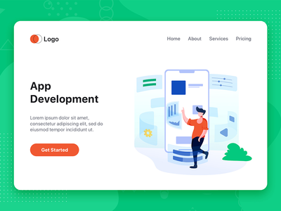 应用程序开发矢量图(App Development Vector Illustration)