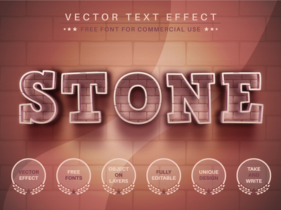 Brick Stone - 可编辑的文字效果，字体样式(Brick Stone - Editable Text Effect, Font Style)