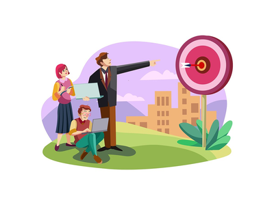 业务目标矢量图的概念。(Business Goal Vector Illustration concept.)